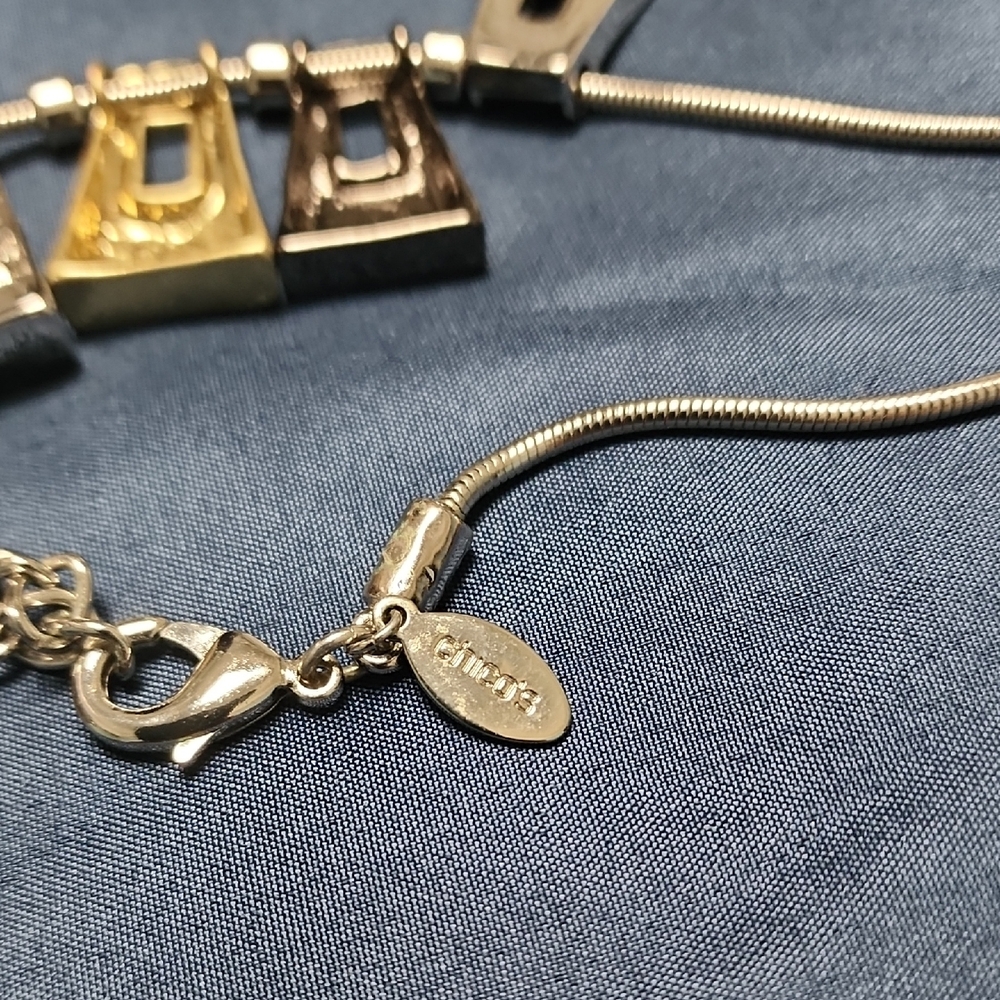 #22 Silver and Gold Geometric Pendant Necklace - Picture 4 of 4